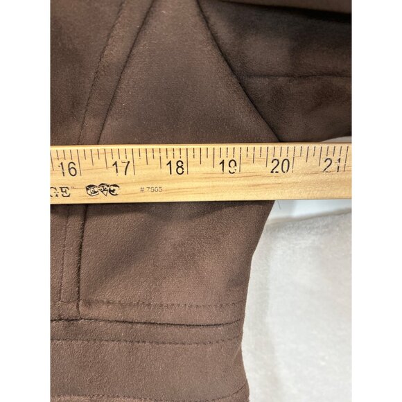 a.n.a. Coat Womens Medium Brown Faux Fur Button Front - Picture 8 of 10